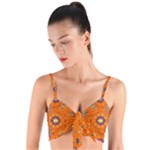 Floral pattern paisley style  Woven Tie Front Bralet