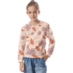 Folk flowers print Floral pattern Ethnic art Kids  Long Sleeve Tee with Frill 