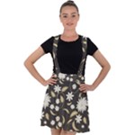 Folk flowers print Floral pattern Ethnic art Velvet Suspender Skater Skirt