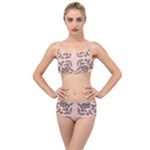 Floral folk damask pattern  Layered Top Bikini Set
