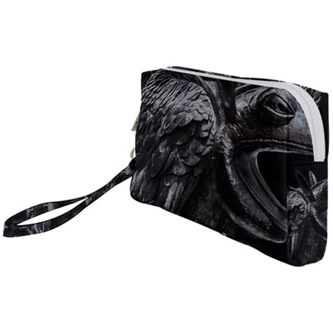 Creepy Monster Bird Portrait Artwork Wristlet Pouch Bag (Small) from ArtsNow.com