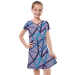 3d Lovely Geo Lines 2 Kids  Cross Web Dress