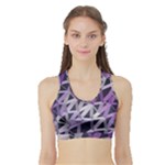 3d Lovely Geo Lines  Iv Sports Bra with Border