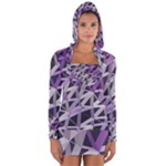 3d Lovely Geo Lines  Iv Long Sleeve Hooded T-shirt