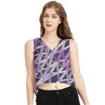 3d Lovely Geo Lines  Iv V-Neck Cropped Tank Top