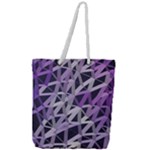 3d Lovely Geo Lines  Iv Full Print Rope Handle Tote (Large)