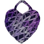 3d Lovely Geo Lines  Iv Giant Heart Shaped Tote