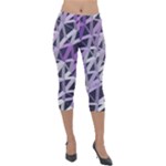 3d Lovely Geo Lines  Iv Lightweight Velour Capri Leggings 