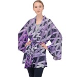 3d Lovely Geo Lines  Iv Long Sleeve Velvet Kimono 