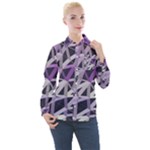 3d Lovely Geo Lines  Iv Women s Long Sleeve Pocket Shirt