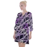 3d Lovely Geo Lines  Iv Open Neck Shift Dress