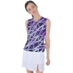 3d Lovely Geo Lines  Iv Women s Sleeveless Sports Top