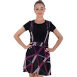 3d Lovely Geo Lines Iii Velvet Suspender Skater Skirt