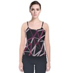 3d Lovely Geo Lines Iii Velvet Spaghetti Strap Top