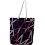 3d Lovely Geo Lines Iii Full Print Rope Handle Tote (Large)