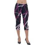 3d Lovely Geo Lines Iii Lightweight Velour Capri Leggings 