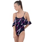 3d Lovely Geo Lines Iii Drape Piece Swimsuit