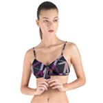 3d Lovely Geo Lines Iii Tie Up Cut Bikini Top