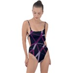 3d Lovely Geo Lines Iii Tie Strap One Piece Swimsuit