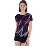 3d Lovely Geo Lines Iii Back Cut Out Sport Tee