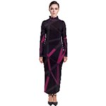 3D Lovely GEO Lines VIII Turtleneck Maxi Dress