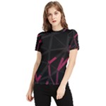 3D Lovely GEO Lines VIII Women s Short Sleeve Rash Guard