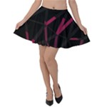 3D Lovely GEO Lines VIII Velvet Skater Skirt