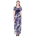 3D Lovely GEO Lines IX Short Sleeve Maxi Dress