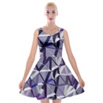 3D Lovely GEO Lines IX Velvet Skater Dress