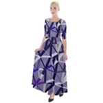 3D Lovely GEO Lines IX Half Sleeves Maxi Dress