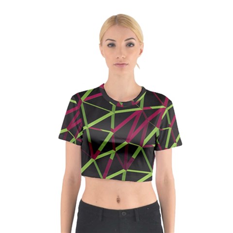 3D Lovely GEO Lines X Cotton Crop Top from ArtsNow.com