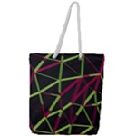 3D Lovely GEO Lines X Full Print Rope Handle Tote (Large)
