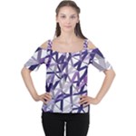 3D Lovely GEO Lines X Cutout Shoulder Tee