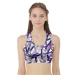 3D Lovely GEO Lines X Sports Bra with Border