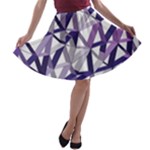 3D Lovely GEO Lines X A-line Skater Skirt