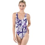 3D Lovely GEO Lines X High Leg Strappy Swimsuit