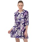 3D Lovely GEO Lines X Mini Skater Shirt Dress