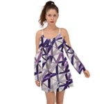 3D Lovely GEO Lines X Kimono Sleeves Boho Dress