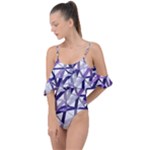 3D Lovely GEO Lines X Drape Piece Swimsuit