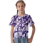 3D Lovely GEO Lines X Kids  Cuff Sleeve Scrunch Bottom Tee