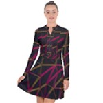 3D Lovely GEO Lines XI Long Sleeve Panel Dress
