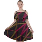 3D Lovely GEO Lines XI Cut Out Shoulders Chiffon Dress