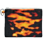 Orange Waves Abstract Series No2 Canvas Cosmetic Bag (XXL)