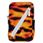 Orange Waves Abstract Series No2 Belt Pouch Bag (Small)