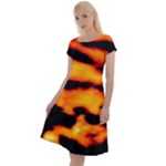 Orange Waves Abstract Series No2 Classic Short Sleeve Dress