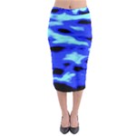 Blue Waves Abstract Series No11 Midi Pencil Skirt