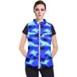 Blue Waves Abstract Series No11 Women s Puffer Vest