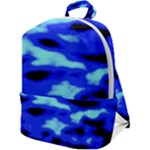 Blue Waves Abstract Series No11 Zip Up Backpack