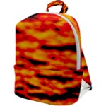 Red  Waves Abstract Series No14 Zip Up Backpack
