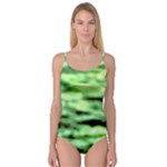 Green  Waves Abstract Series No13 Camisole Leotard 